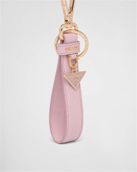 prada leather pill box key chain|Alabaster Saffiano keychain .